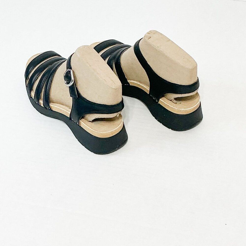 DANSKO NWB Sz 38 Black Nappa Leather Roxie Comfort Sandals - Picture 10 of 13